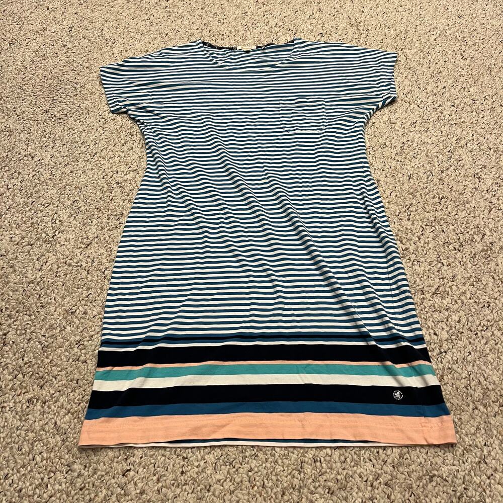 Barbour Striped Beachcomber T-Shirt Dress Sz 10 Coastal Nautical Casual